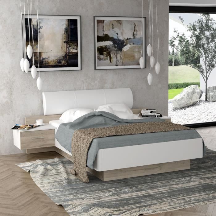Lit Adulte Avec Chevet 140x190 Achat Vente Pas Cher