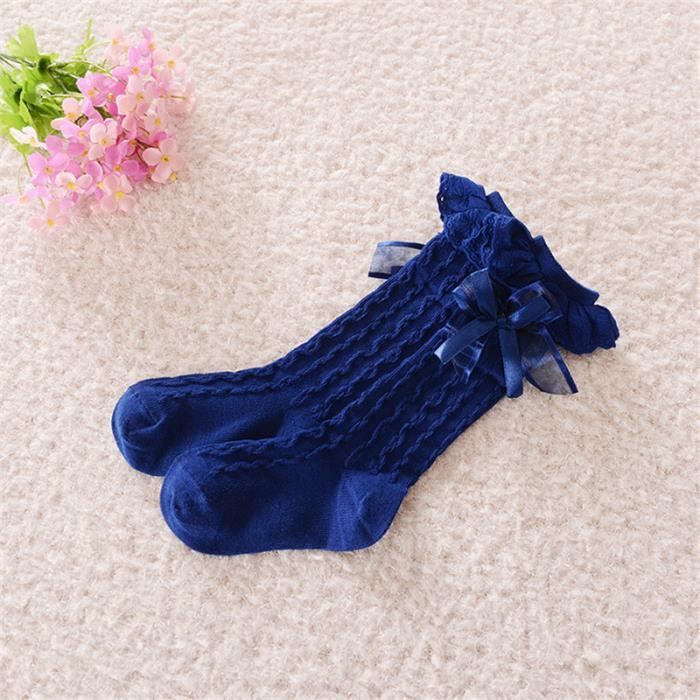 Chaussettes Filles Dentelle Collants Pour Bebe 9 Mois A 8ans Bleu Cdiscount