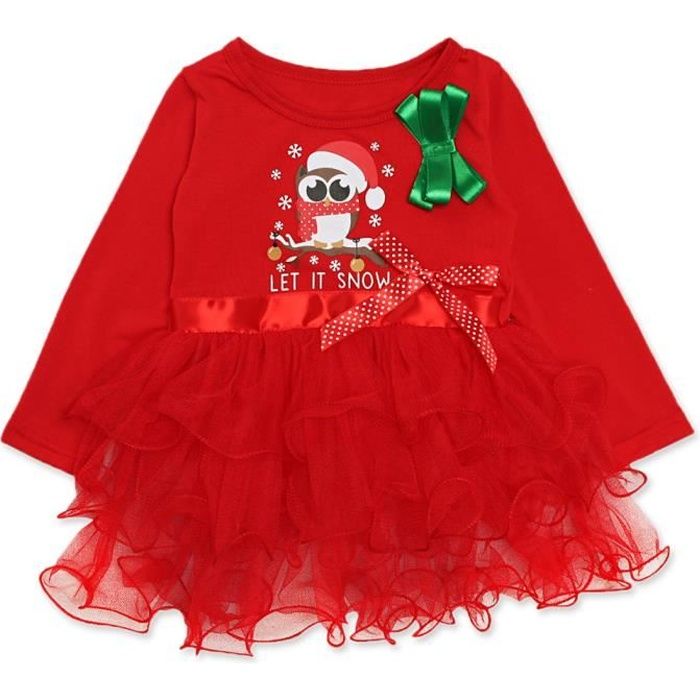 1 6 Ans Robe Rouge A Manche Longue Tutu Costume Fete Noel Pour Fille Bebe Ou Enfant Rouge Achat Vente Robe Cdiscount