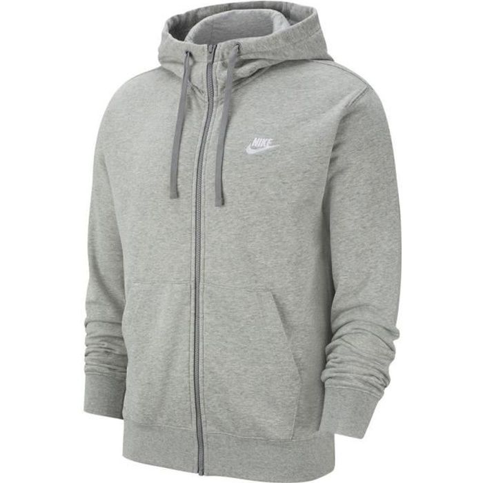 NIKE Veste à capuche zippée CLUB GRIS - Homme Gris - Cdiscount Prêt-à-Porter