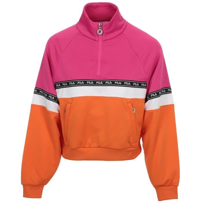 pull fila orange et blanc