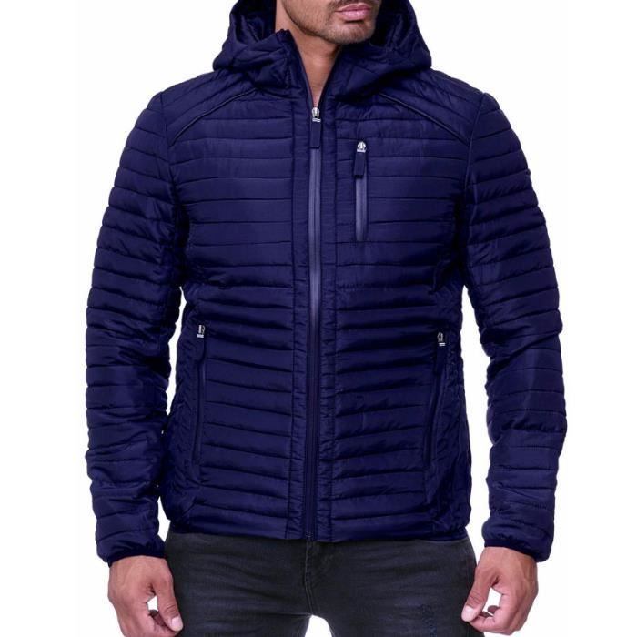 Doudoune Homme De Marque A Capuche Courte Doudoune Hiver Chaud Revers Doudoune Homme Slim Parka Homme Bleu Fonce Cdiscount Pret A Porter