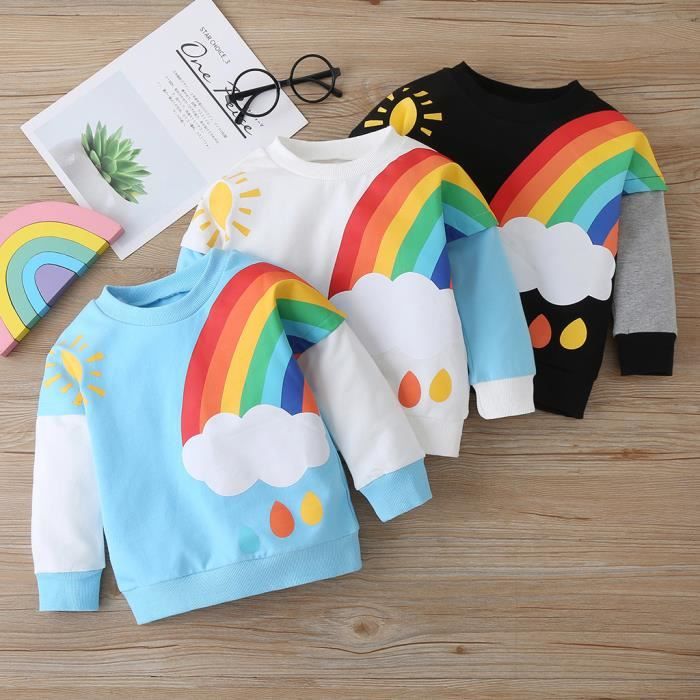 Enfant En Bas Age Bebe Garcons Filles Manches Longues Arc En Ciel Imprime Pull Hauts Vetements 100 Bleu Cdiscount Pret A Porter Enfant En Bas Age Bebe Garcons Filles Manches Longues Arc En Ciel Imprime Pull Hauts Vetements 100 Bleu Cdiscount Pret A Porter