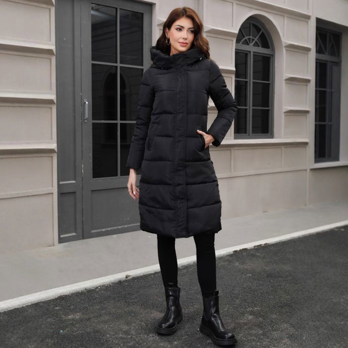 Doudoune Mi-Longue Femme FUNMOON Ouverture Zippée Capuche