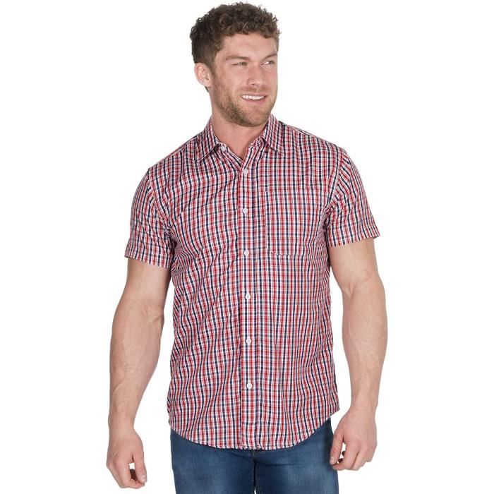 Chemise Homme Great Northwest - Taille L - Bleu à Carreaux - Manches Courtes - Occasion Bon état