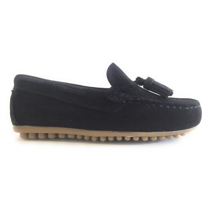 Mocasín Hombre Marié Shoes - Piel Legítima, Suela Cuero, Color Marino