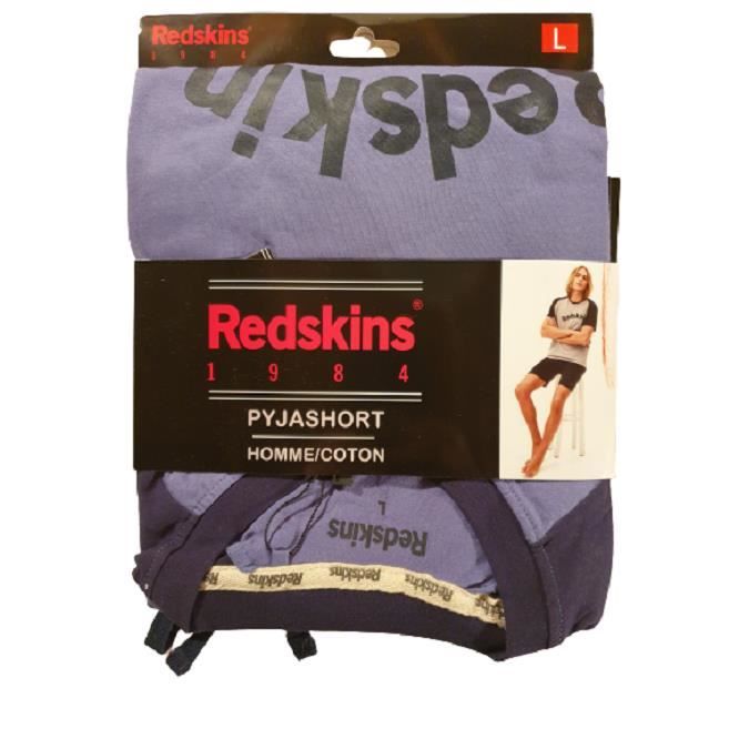 Redskins pyjashort pyjama homme col rond bleu claire et bleu marine Cdiscount Pret a Porter
