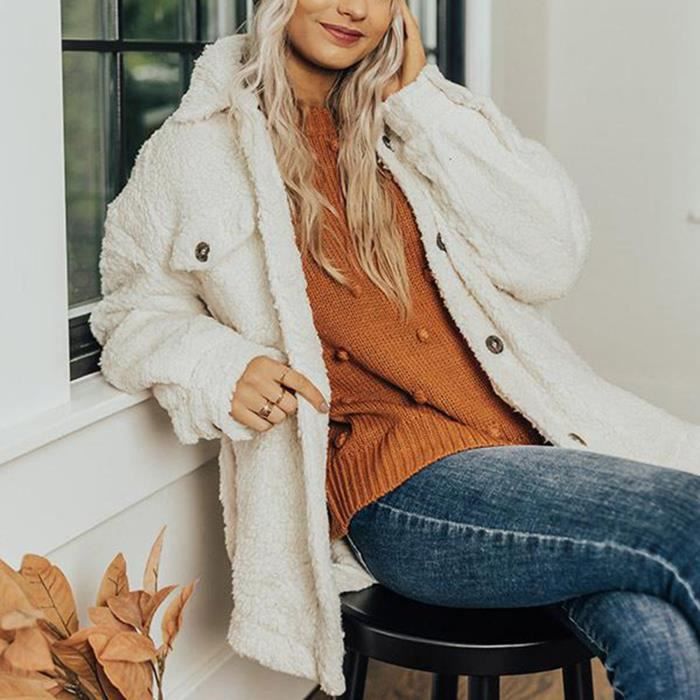 Veste teddy blanche deals
