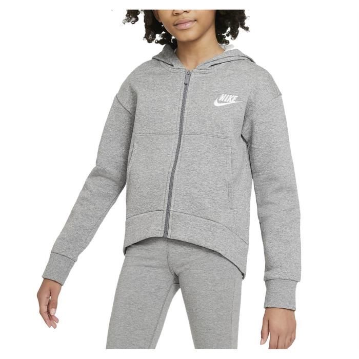 doudoune nike sportswear club veste a capuche pour fille gris dc7118091