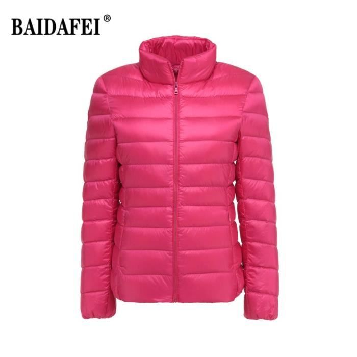 Doudoune Hiver Femme Longue - Capuche Réglable, Col Montant - Coupe-vent épais - Couleur Unie Décontractée