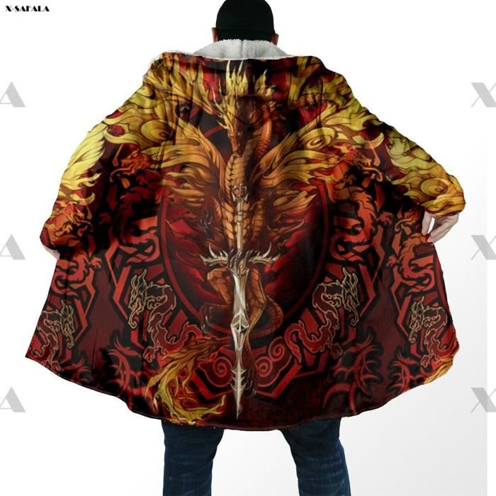 Mythe Nordique Pour Hommes Mi-Longueur Cardigan à Capuche