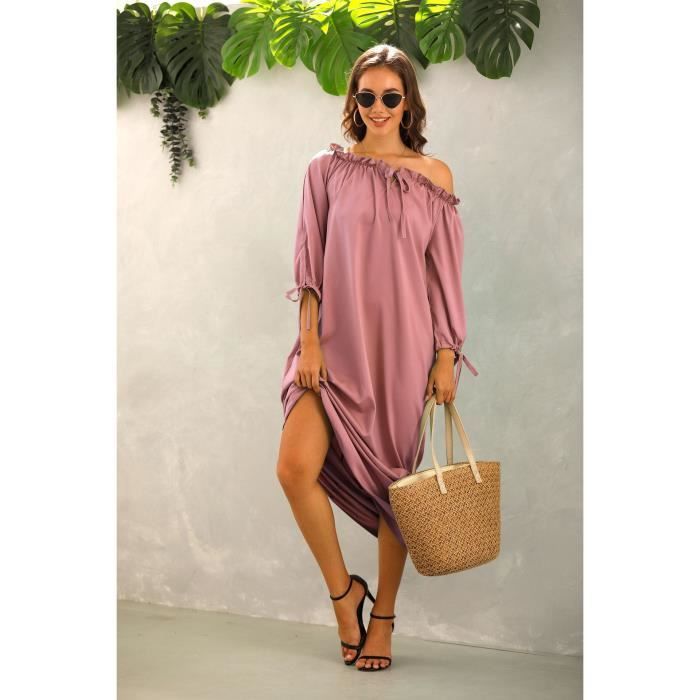 Robe longue col bateau deals