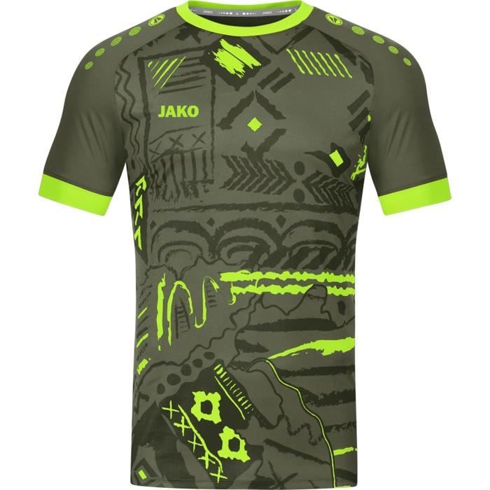 Maillot Jako Tropicana vert kaki vert fluo S Cdiscount Sport