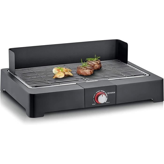 Barbecue électrique 2 200 W avec grille en inox, Barbecue de table