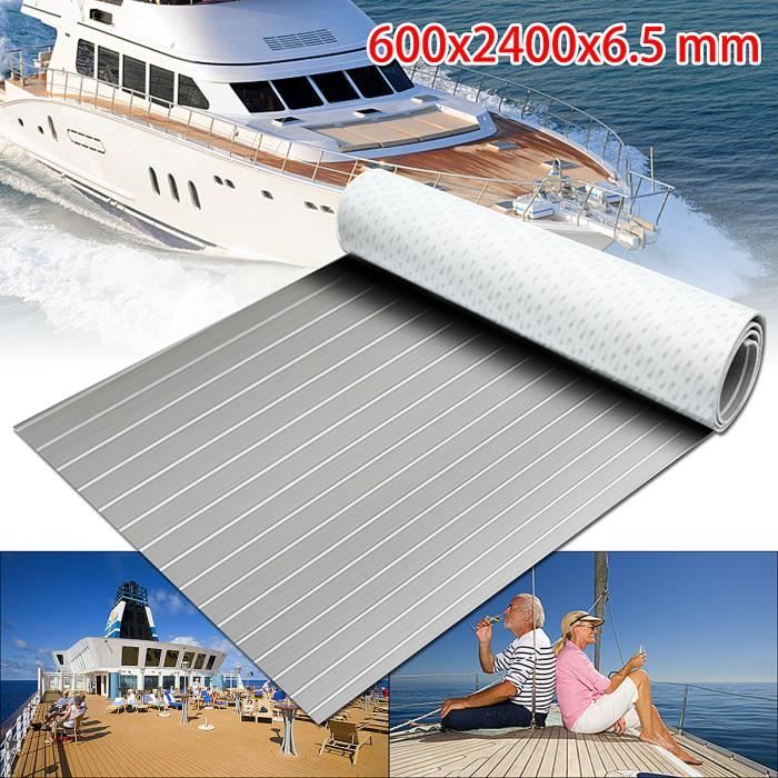 Neufu Eva Mousse Teck Bateau Pont Yacht Sol Plancher Tapis Decking Feuille Gris Blanc 600x2400x5mm Prix Pas Cher Cdiscount