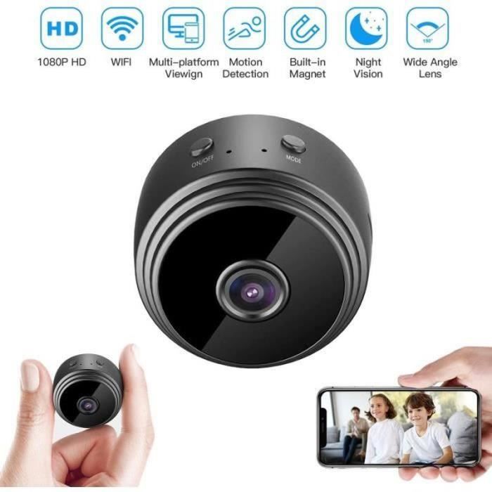 Mini Camera Espion sans fil WiFi Cam Cachée 1080P Vision Nocturne Détection  de Mouvement mini camera surveillance de Sécurité Enregistreur Vidéo