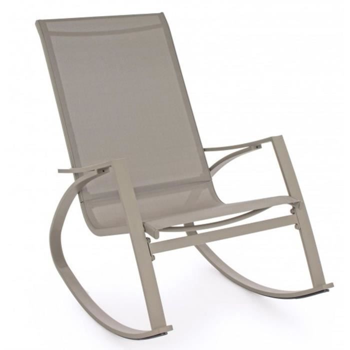 fauteuil à bascule - pegane - coloris taupe - usage extérieur - design contemporain