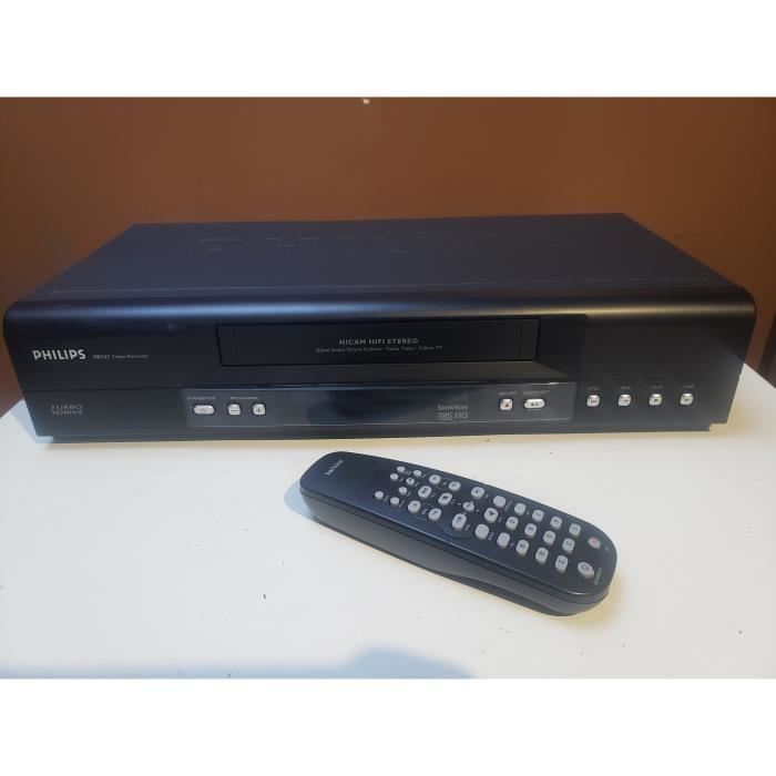 MAGNETOSCOPE PHILIPS VR742 6 TETES HIFI STEREO LECTEUR ENREGISTREUR K7 CASSETTE VIDEO VHS + TEL