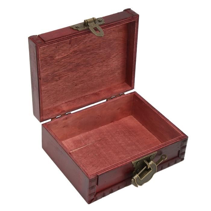 Petit Coffre Au Trésor En Bois Avec Serrure - Style Vintage Pirate, 12x8x7 Cm - Déco, Centre De Table, Cadeau