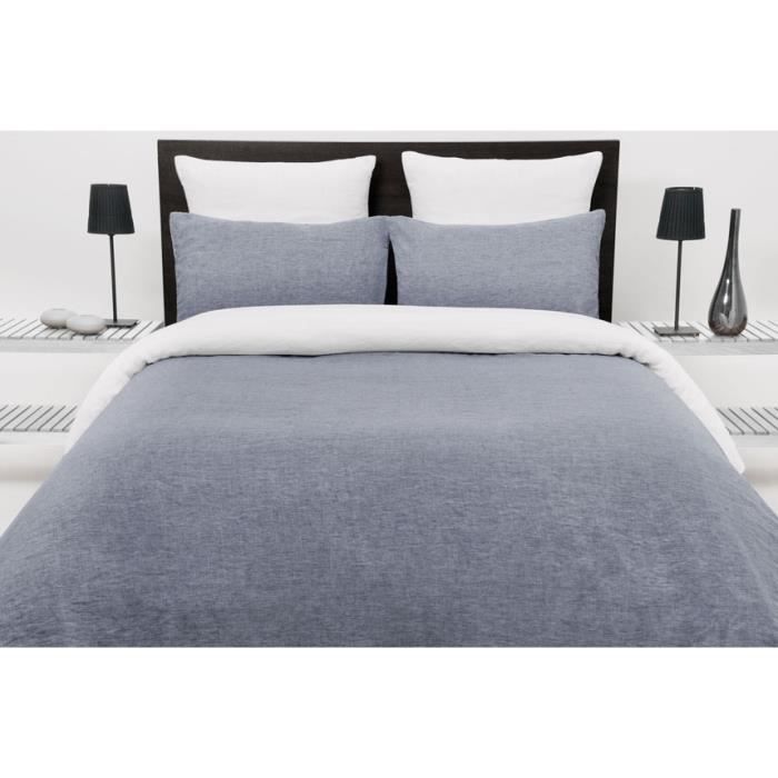 Housse De Couette Lin Lave Reversible 60 Fils Chambrai Tisse Teint Salome Prestige 240x260 Bleu Lin Achat Vente Housse De Couette Seule Soldes Sur Cdiscount Des Le 20 Janvier Cdiscount