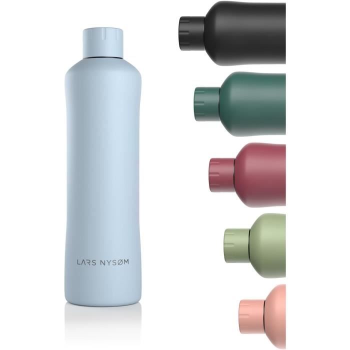 Bouteille D'eau Isolée 17oz, Inox, Bouchon Vis, Finition Bois, Sans BPA