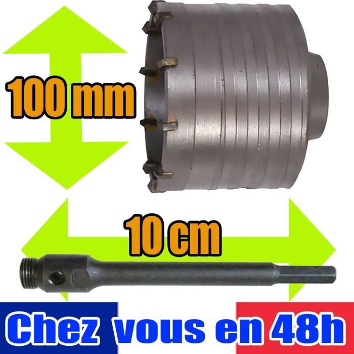 Kit De Forage Beton Sds Trepan Scie Cloche 100 Mm Tige 10 Cm Foret De Guidage Silverline Beton Brique Placo Achat Vente Scie Trepan Cloche Kit Trepan Sds 100 Mm X 10 Cm Cdiscount