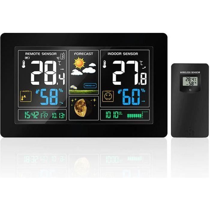 Station Météo Sans Fil Intérieur/extérieur - Avec Capteur, écran LED/LCD, Qxmcov