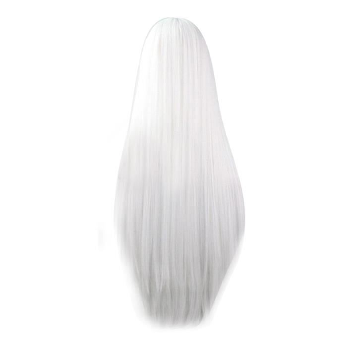 perruque cheveux long blanc
