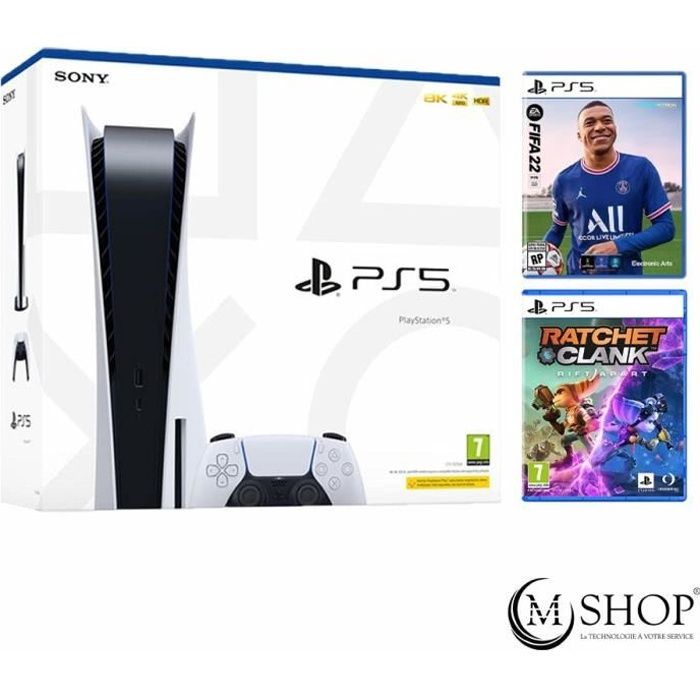 PACK PLAYSTATION 5 + FIFA 22 PS5 + RATCHET & CLANK PS5 Cdiscount Jeux vidéo