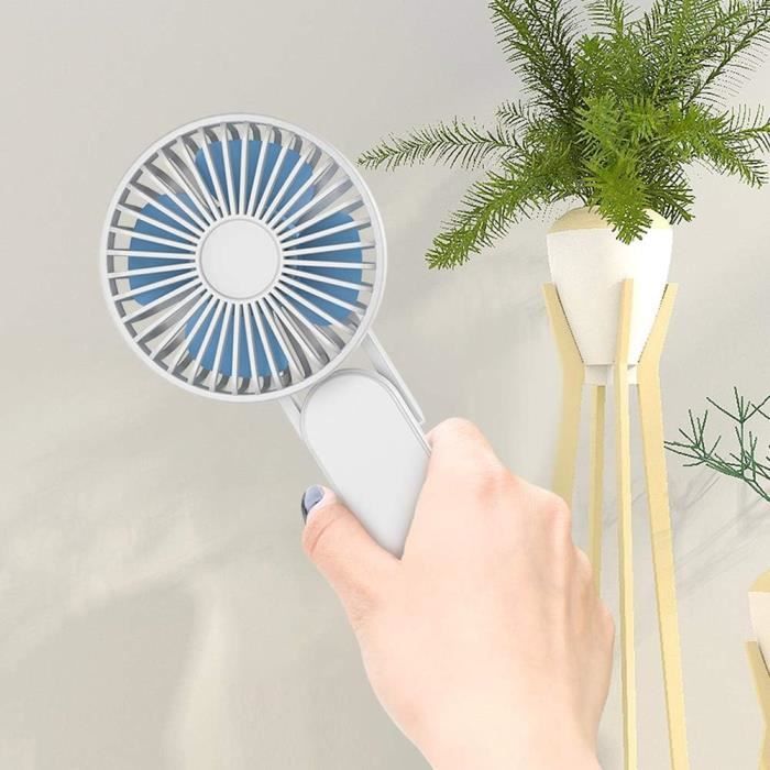 Mini Ventilateur Portable Pliable Écran LED 5500mAh Turbo 1-199 Vitesses Refroidissement - Blanc