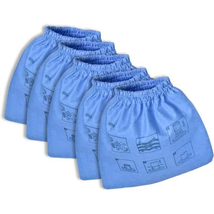 Produktbild von 5x Textilfiltertüten Für Parkside PNTS 1200/1250/1300 A1–F5 – Blau, Waschbar, 13,2 X 12,8 Cm