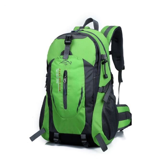 40l sac à dos étanche randonnée camping ecole sac loisir voyage sacs épaule en nylon scolaire cartable lycée college vert