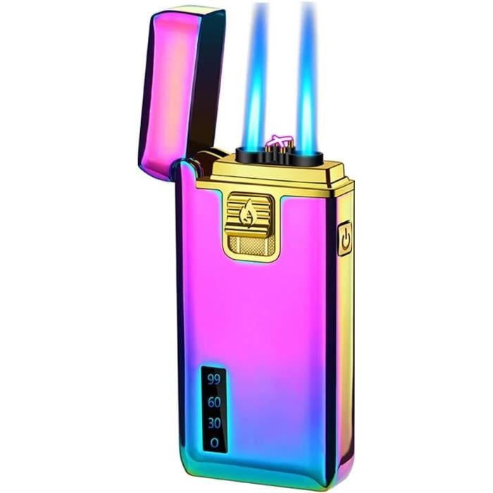 RONXS Briquet Torche Triple Jet Rechargeable - Allume-Feu Avec Poinçon, Idéal Cadeau Fête Des Pères