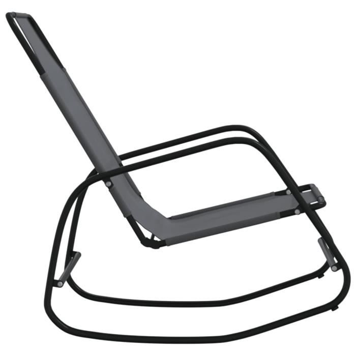 lessaisons chaise longue à bascule gris acier et textilène ab318125 117221