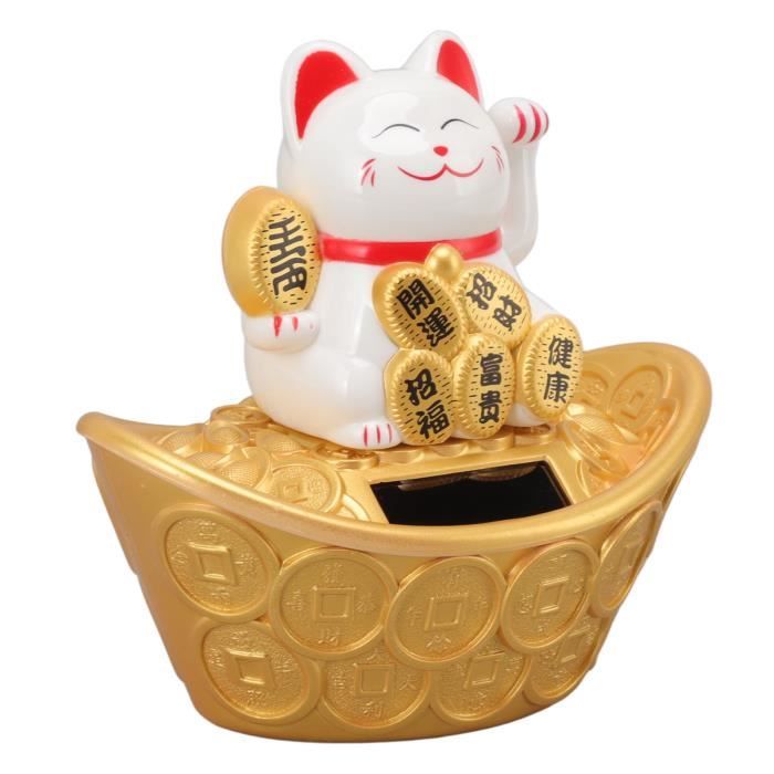 HEN--Solar energy lucky cat ornament - Statue de chat porte-bonheur à énergie solaire