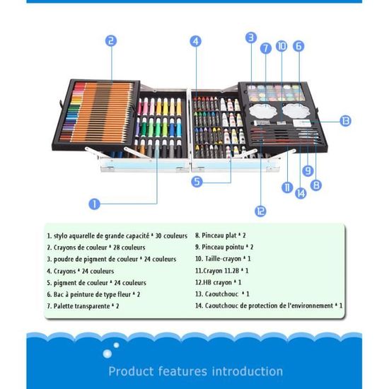 Linklife-Kit Peinture Dessin Premium Deluxe - 145 pièces - Parfait