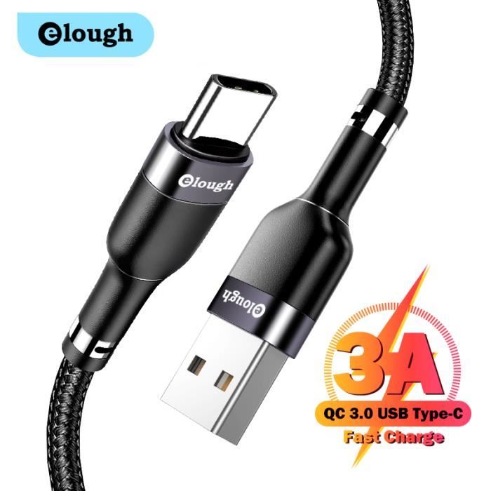 Câble USB Type-C Quick Charge 3.0 Pour Recharge Rapide, Cordon De