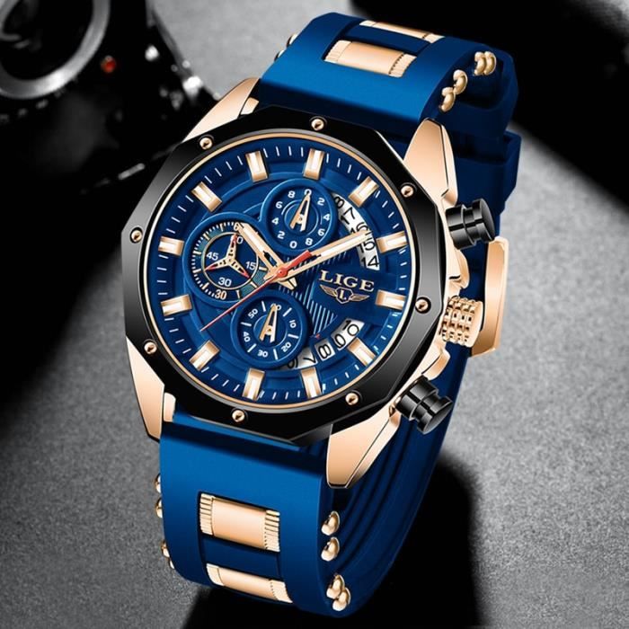 Montre LIGE QUIN1520 Chronographe Gel de silice Sport