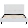 Chambre Cadre de lit 1 personne 90 x 200 cm Lit simple pour enfant-adlulte Blanc Similicuir |9823-2