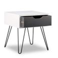 Relaxdays Table de Chevet à Tiroir, Design Moderne, Petite Console de Lit géométrique, HLP : 44 x 40 x 40 cm, Gris-Blanc, Schwarz-we-2