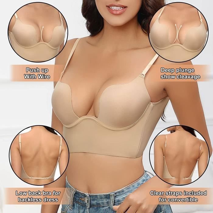 Vinperfor Femmes Soutien-Gorge Dos Nu - Soutien-Gorge Invisible, Sans