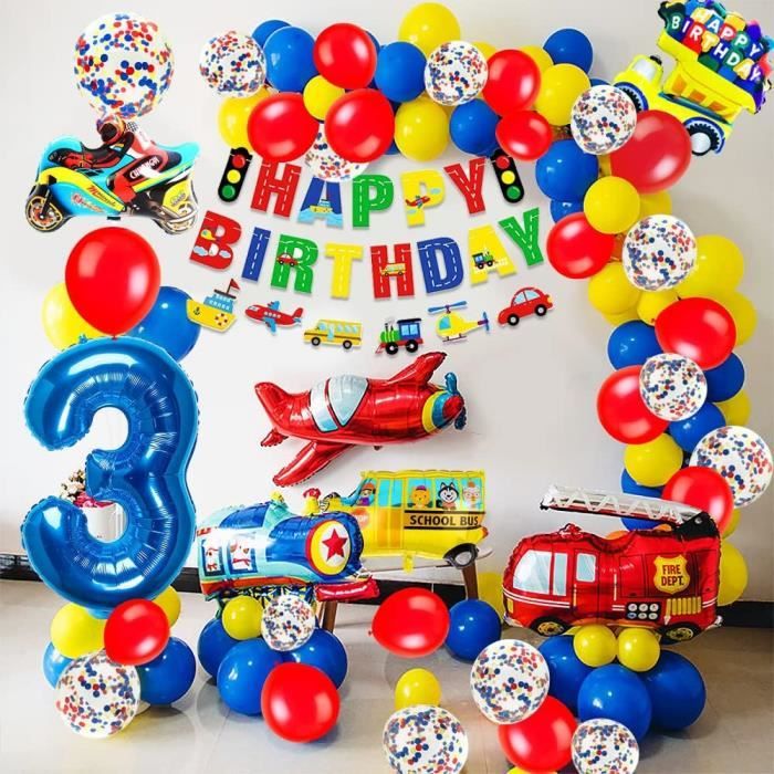 Décoration murale Hot Wheels avec affiches et banderole « Happy Birthday », paq. 5 | Party City