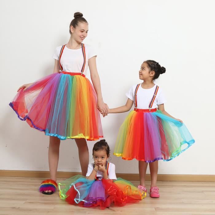 Jupe Tutu femme mignonne Tulle mignonne couleur arc-en-ciel de bal