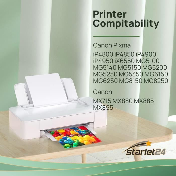 5x NoN-OE INK PGI525 CLI526 PIXA For Canon IP4950 Mg5150 Ip4850 Mx885 Printer - Foto 3