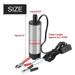 Pompe De Transfert Carburant 12V/24V/220V - 5L/min - Pour Essence, Diesel, Eau - Qualité Industrielle Submersible