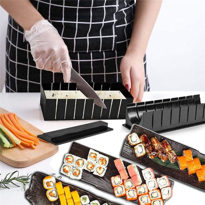 Kit sushi maki maker complet - Appareil pour fabrication de sushis makis -  Coffret avec natte eambou, couteau japonais, baguette3 - Cdiscount Maison