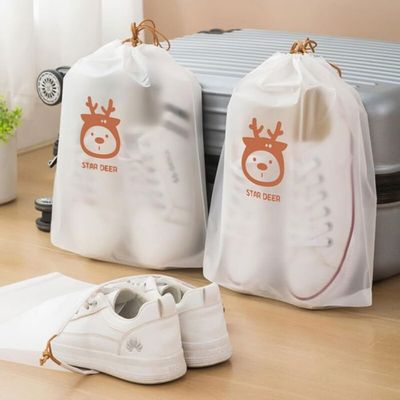 Lot De 12 Housses à Chaussures Avec Fenêtre Transparente - Tissu Non Tissé Imperméable - Cordon De Serrage - Pour Voyage Ou Rangement