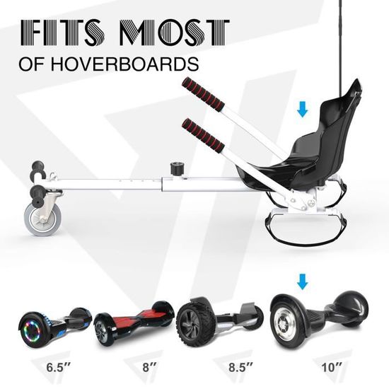 COLORWAY HoverKart pour Hoverboard Kart Si/ège pour Gyropode Scooter /Électrique 10 Scooters 8.5 Ajustable Compatible avec Scooter 6.5