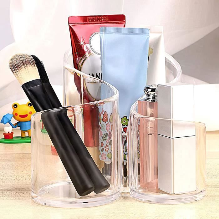 Rangement Maquillage Pinceaux Acrylique Transparent 3 Fente Organisateur  pour Pinceaux Brosse Boîte de rangement : : Cuisine et Maison