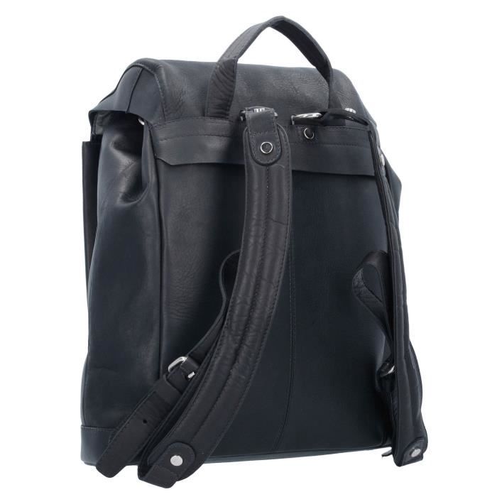 Sac a dos en cuir Harold s Heritage City 40 cm Noir Schwarz Cdiscount Bagagerie Maroquinerie